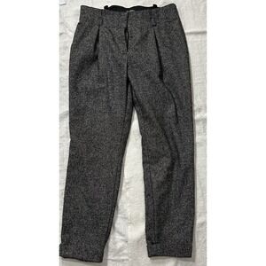 Bebe Wool Blend Tailored Paper Bag Waist Pants Women 4 Cuffed 90s Grunge Vintage
